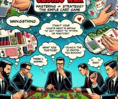 Illustration depicting players engaged in a game of Casino War Strategy Tips, showcasing the excitement and intensity of the gameplay.